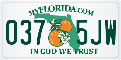 FL license plate 0375JW