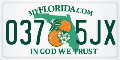 FL license plate 0375JX