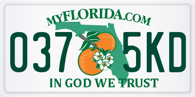FL license plate 0375KD