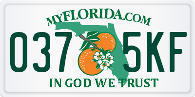FL license plate 0375KF