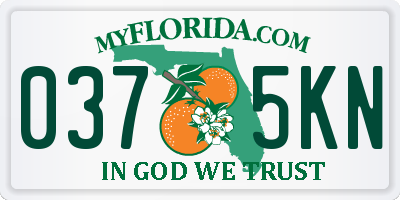 FL license plate 0375KN