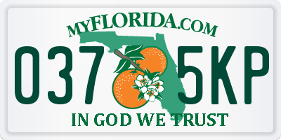 FL license plate 0375KP