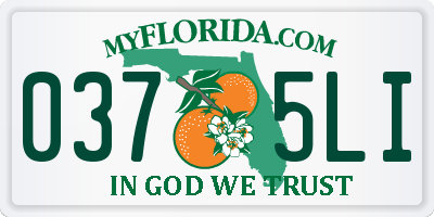 FL license plate 0375LI