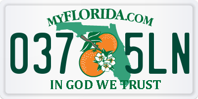 FL license plate 0375LN