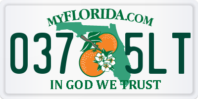 FL license plate 0375LT