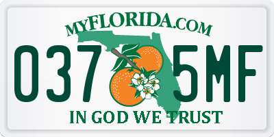 FL license plate 0375MF
