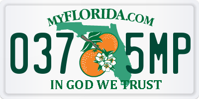 FL license plate 0375MP