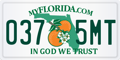 FL license plate 0375MT