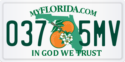FL license plate 0375MV