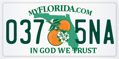 FL license plate 0375NA