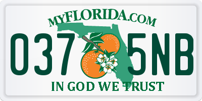 FL license plate 0375NB