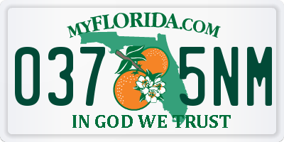 FL license plate 0375NM