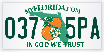 FL license plate 0375PA