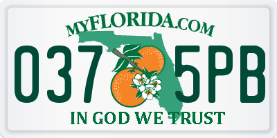 FL license plate 0375PB