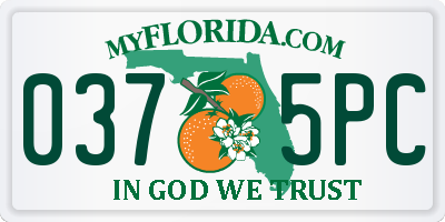 FL license plate 0375PC
