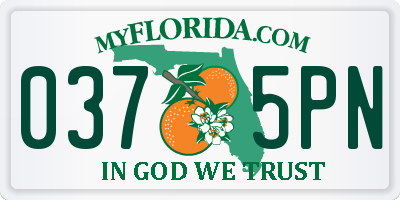 FL license plate 0375PN