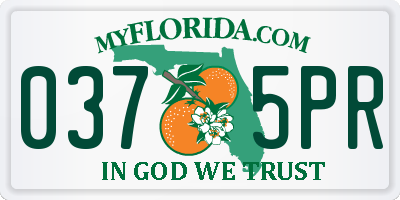 FL license plate 0375PR