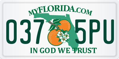 FL license plate 0375PU