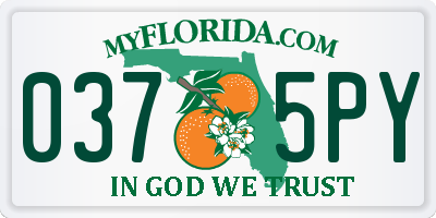 FL license plate 0375PY