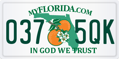 FL license plate 0375QK