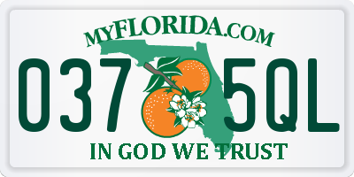 FL license plate 0375QL