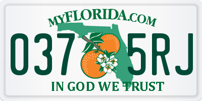 FL license plate 0375RJ