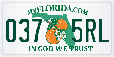 FL license plate 0375RL