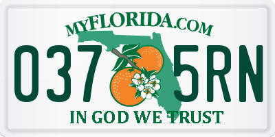 FL license plate 0375RN