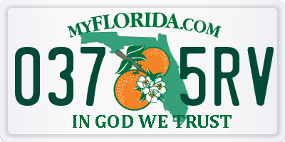 FL license plate 0375RV