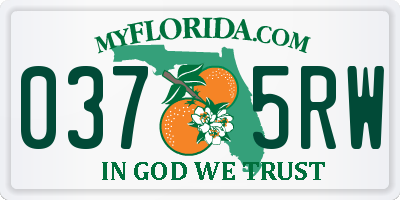 FL license plate 0375RW