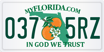 FL license plate 0375RZ