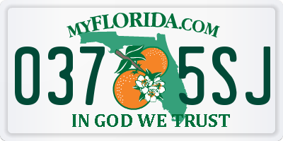 FL license plate 0375SJ