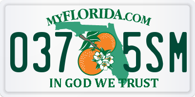 FL license plate 0375SM