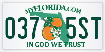 FL license plate 0375ST