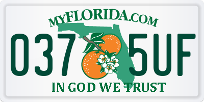 FL license plate 0375UF