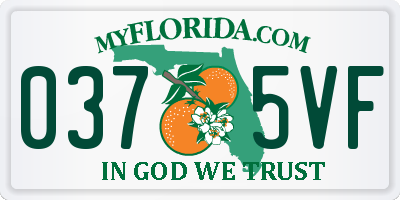 FL license plate 0375VF