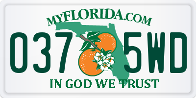 FL license plate 0375WD
