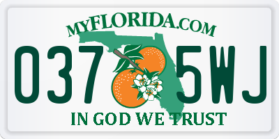 FL license plate 0375WJ