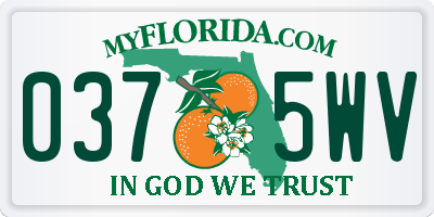 FL license plate 0375WV
