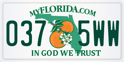 FL license plate 0375WW