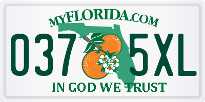FL license plate 0375XL