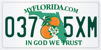 FL license plate 0375XM