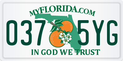 FL license plate 0375YG