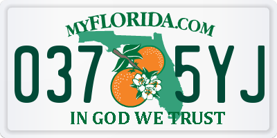 FL license plate 0375YJ