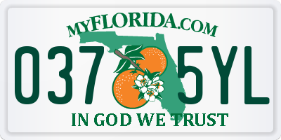 FL license plate 0375YL