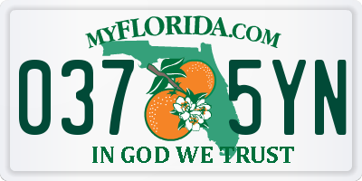 FL license plate 0375YN
