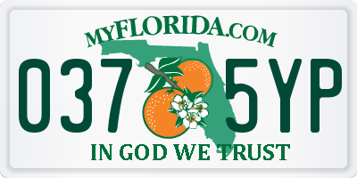 FL license plate 0375YP
