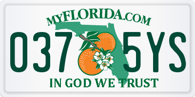 FL license plate 0375YS