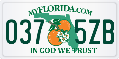 FL license plate 0375ZB