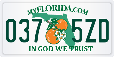 FL license plate 0375ZD
